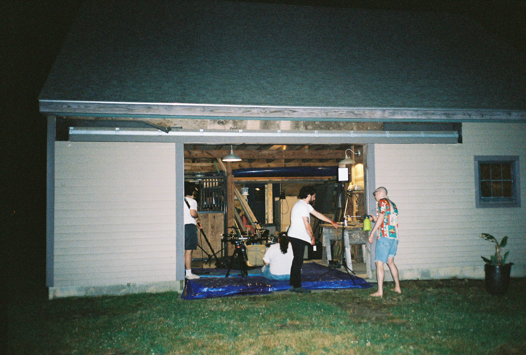 Behind the scenes — night shoot in the garage